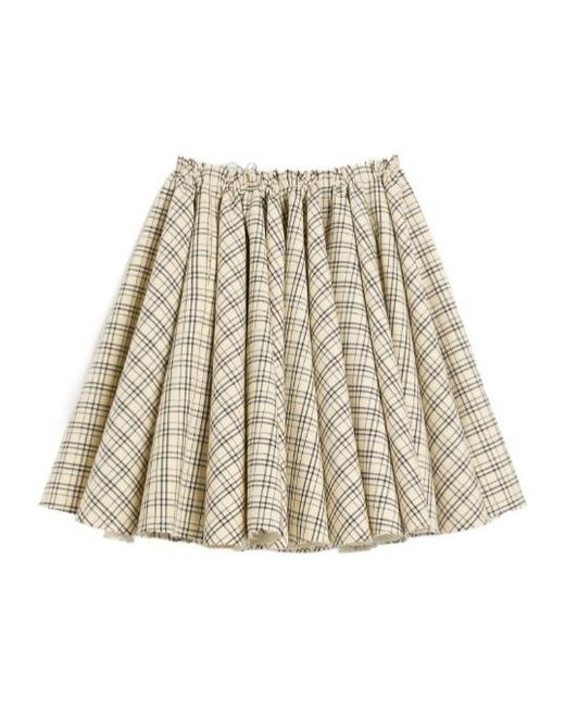 AMI Natural Checkered Skirt