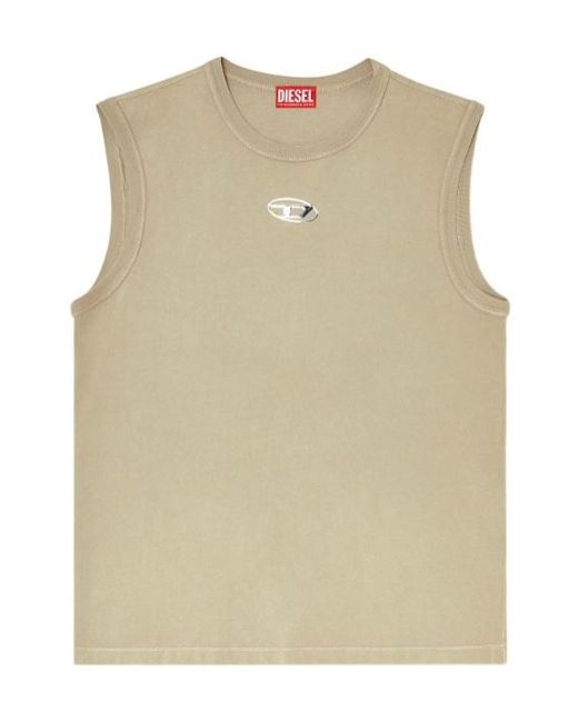 DIESEL Natural Oval-D Cotton Tank Top for men