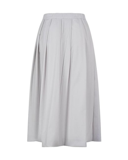 Fabiana Filippi Gray Elasticated Waistband Pleated Skirt