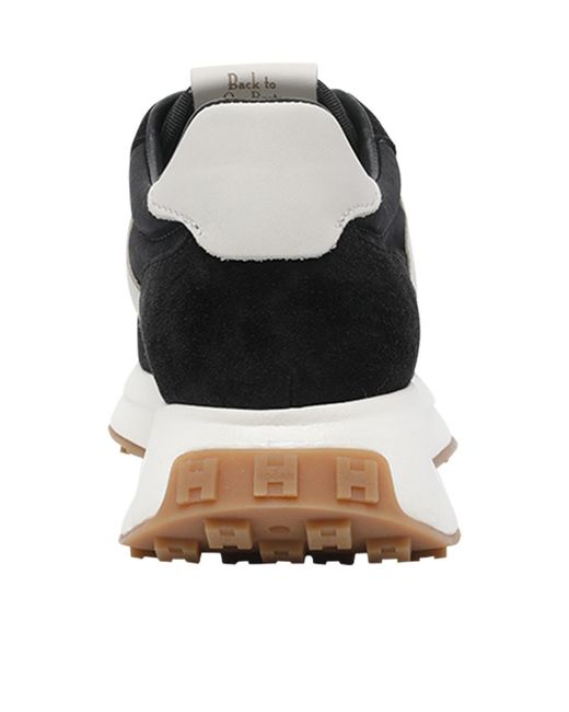 Hogan Black Logo Patch Lace-Up Sneakers