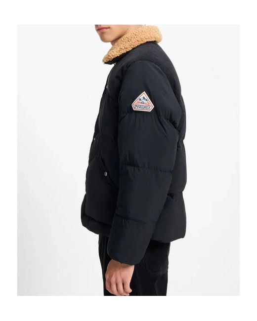 Pyrenex Black Lapel Long-Sleeved Down Jacket for men