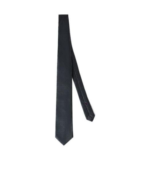 Brunello Cucinelli White Embroidered Polka-Dot Pattern Tie for men