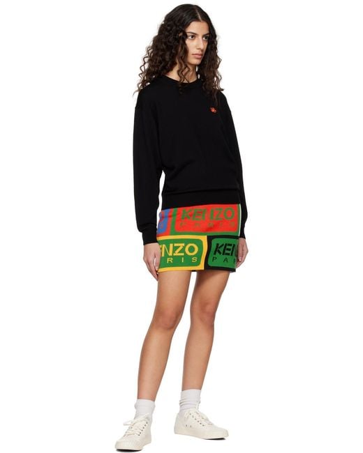 KENZO Black Boke Flower Crest Crewneck Jumper