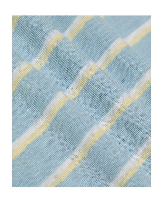 FRAME Blue Striped Crew Neck T-Shirt