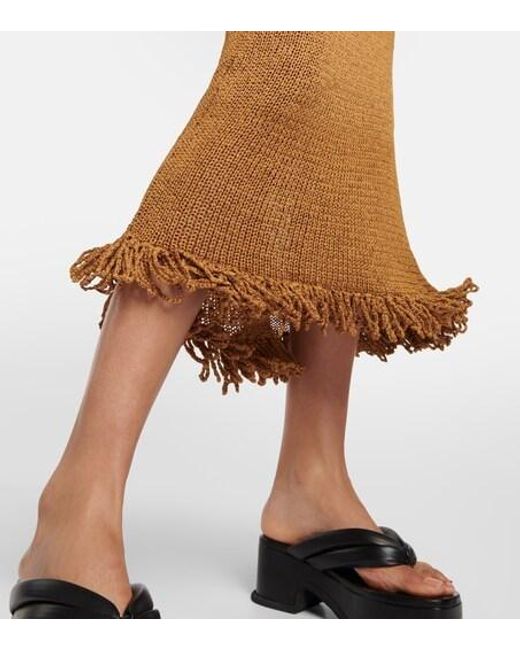 Proenza Schouler Natural Tassel-Trimmed Midi Dress