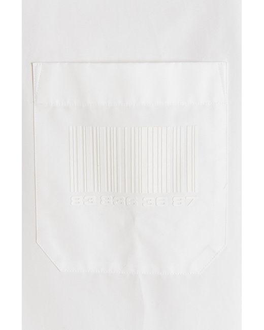 VTMNTS White Barcode Printed Buttoned Shirt for men