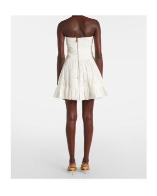 Area White Draped Cotton Minidress