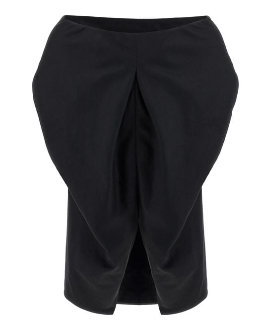 The Row Black Draped Wide-Neck Blouse