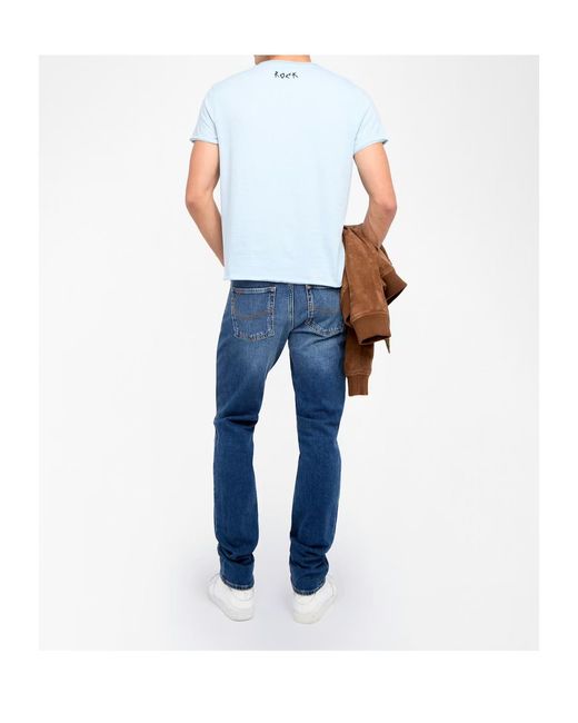 Zadig & Voltaire Blue Monsatir Henley T-Shirt for men