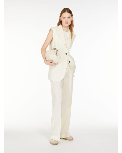 Weekend by Maxmara White Single-Breasted Sleeveless Gilet