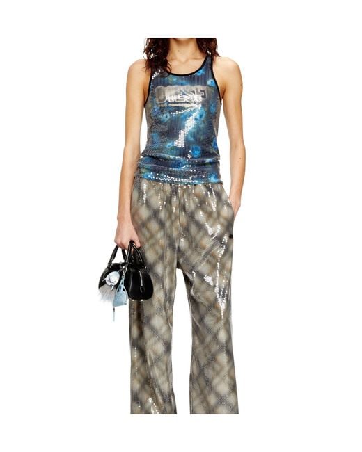 DIESEL Blue T-Unky Floral Print Jersey Top