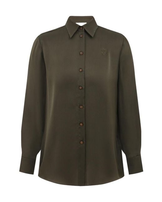 Zimmermann Green Hypnotic Satin Shirt