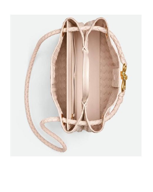 Bottega Veneta Pink Andiamo Medium Shoulder Bag