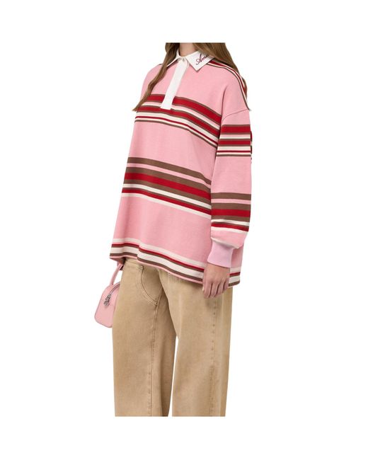 Amiri Red Striped Logo Polo Top