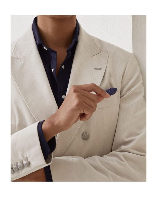 Brunello Cucinelli Gray Double-Breasted Blazer for men