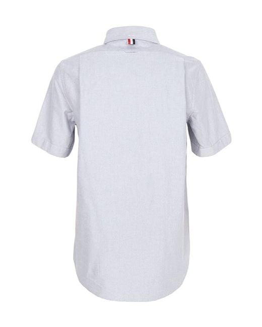 Thom Browne White Patch-Pocket Short-Sleeve Shirt for men