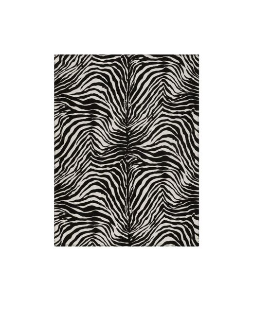 Dolce & Gabbana Black Zebra Printed Blanket