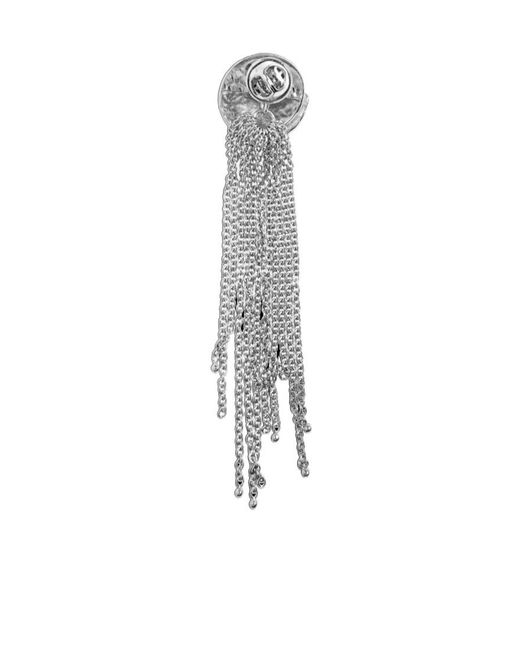 Lemaire White Chain Tassel Earrings