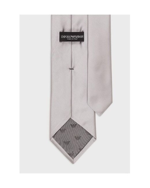 Emporio Armani White Classic Pointed-Tip Tie for men