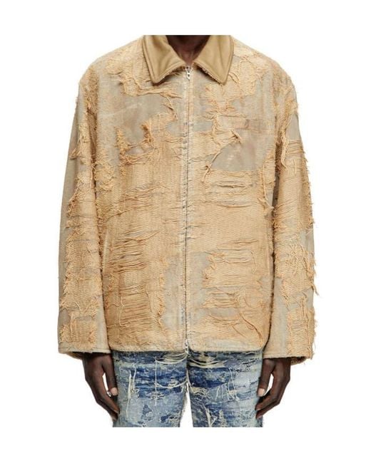 DIESEL Natural D-Ivar-Fsg Distressed Denim Jacket for men