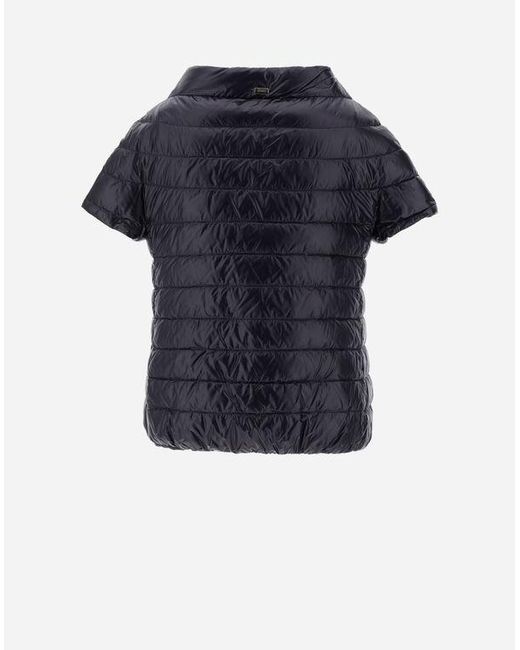 Herno Blue Short-Sleeve Quilted Jacket