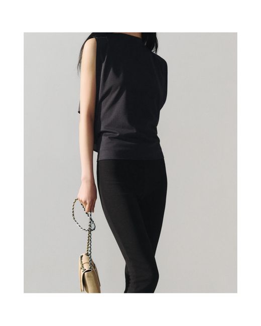 Jacquemus Black Sleeveless Draped Panel Top