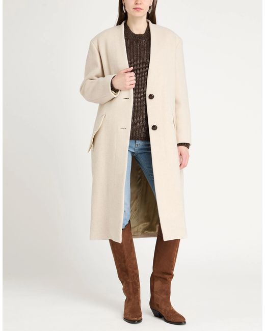 Isabel Marant Natural Single-Breasted Coat