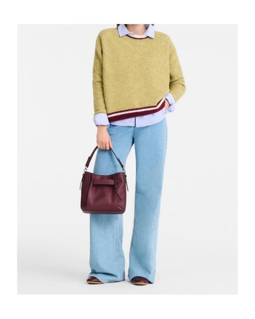 Longchamp Purple S 3D Leather Tote Bag