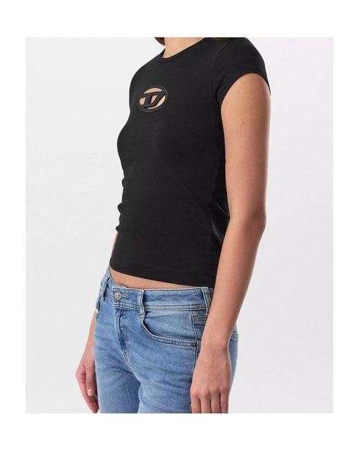 DIESEL Black T-Angie Oval D T-Shirt