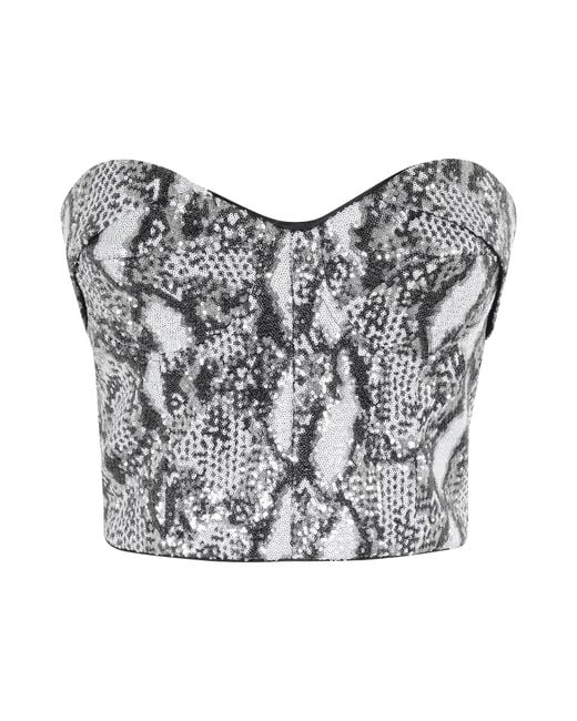 IRO Gray Sequined Tube Top
