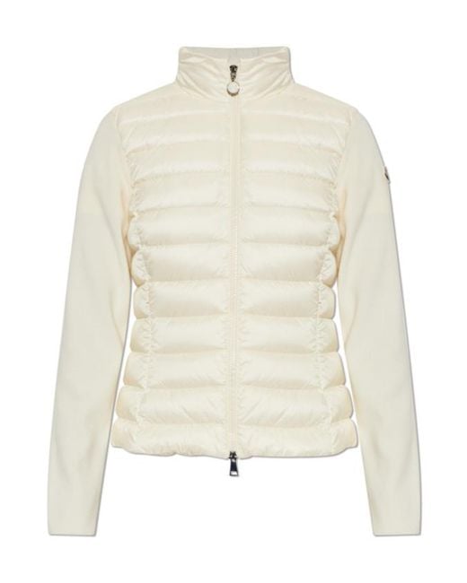 Moncler White Quilted Zip-Up Cardigan
