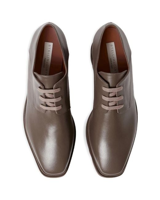 Stella McCartney Brown Elyse Logo-Detail Derby Shoes