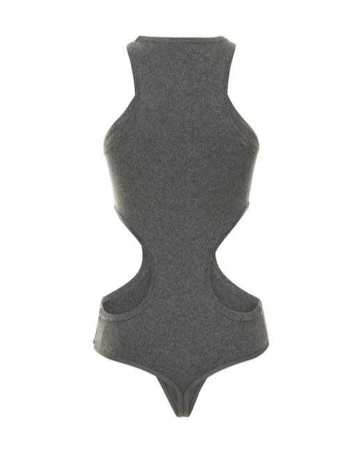 Michael Kors Gray Plain Jersey Hollowed-Out Jumpsuit