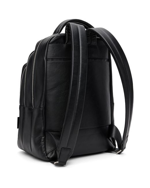 Marsèll Black Marsèll Triparto Logo Debossed Backpack for men