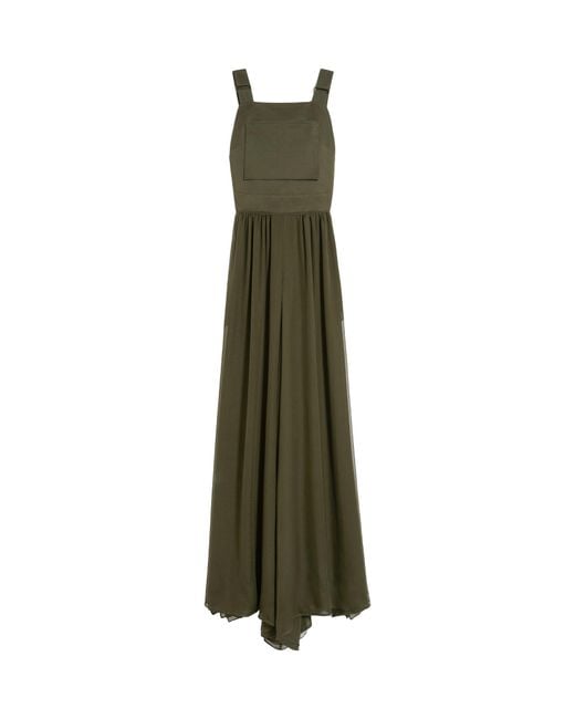Max Mara Green Argenta Panelled Jumpsuit