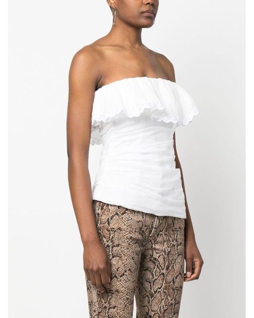 Isabel Marant White Orma Sleeveless Top