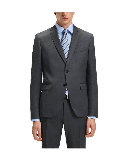 Boss Gray Single-Breasted Blazer for men
