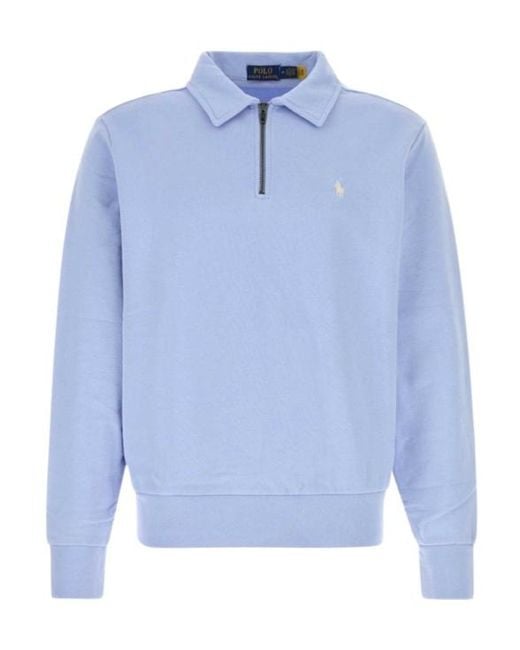 Polo Ralph Lauren Blue Half Zip Sweatshirt for men