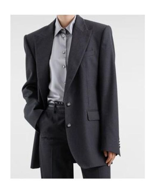 Dolce & Gabbana Blue Single-Breasted Straight Hem Blazer