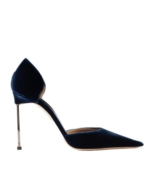 Tom Ford Blue Solid Velvet Pumps
