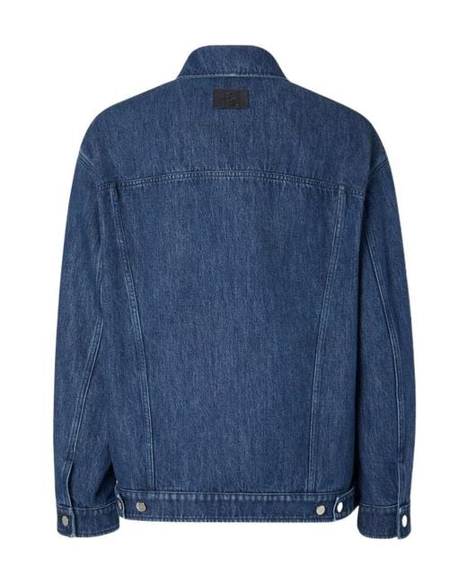 Fendi Blue Collared Button-Up Jacket for men