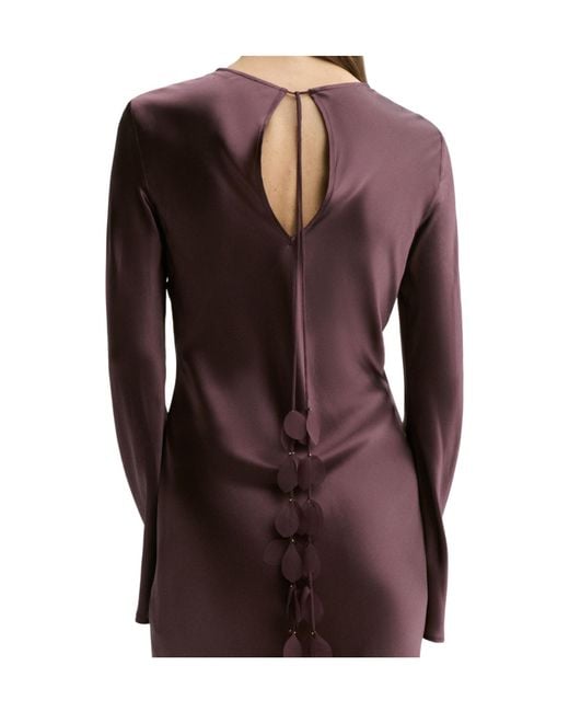 By Malene Birger Purple Parisa Maxi Petal-Appliqué Flared-Sleeve Dress