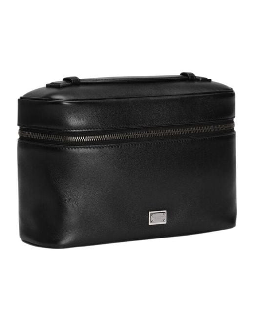 Dolce & Gabbana Black Logo Plaque Wash Bag for men