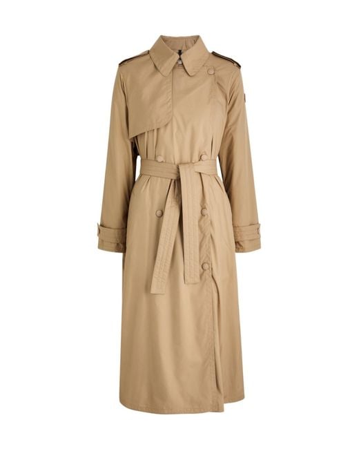 Moncler Natural Barbetane Shell Trench Coat