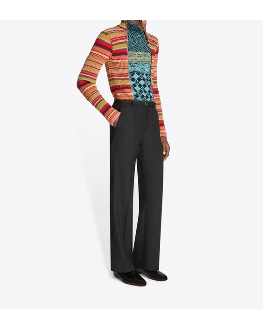 Dries Van Noten Black Belted Wool Pants for men