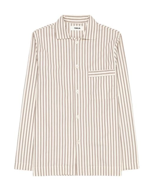 Tekla Natural Striped Pajama Shirt for men