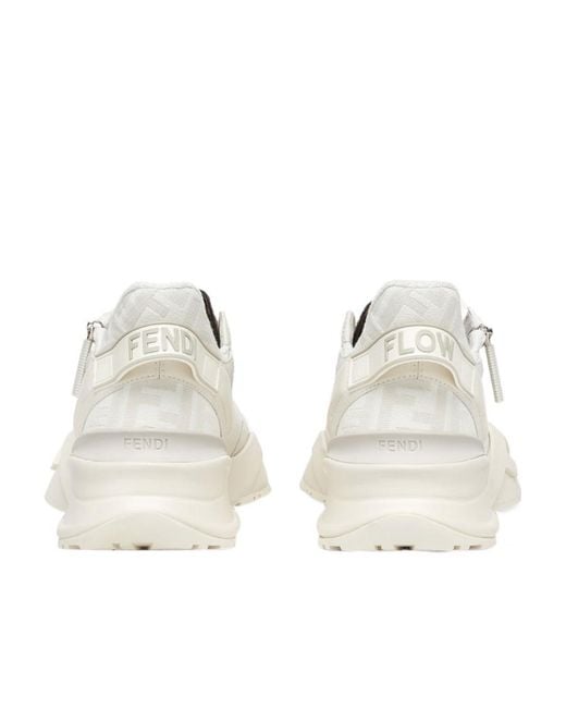 Fendi White Flow Low-Top Sneakers for men