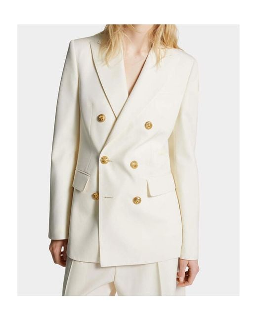 DSquared² White Double-Breasted Blazer
