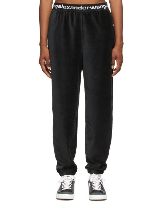 Alexander Wang Black Logo Waistband Sweatpants