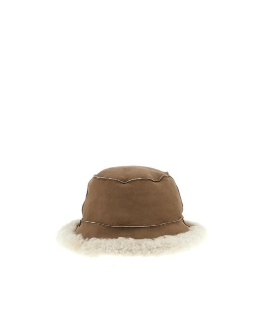 Brunello Cucinelli Brown Fuzzy Bucket Hat